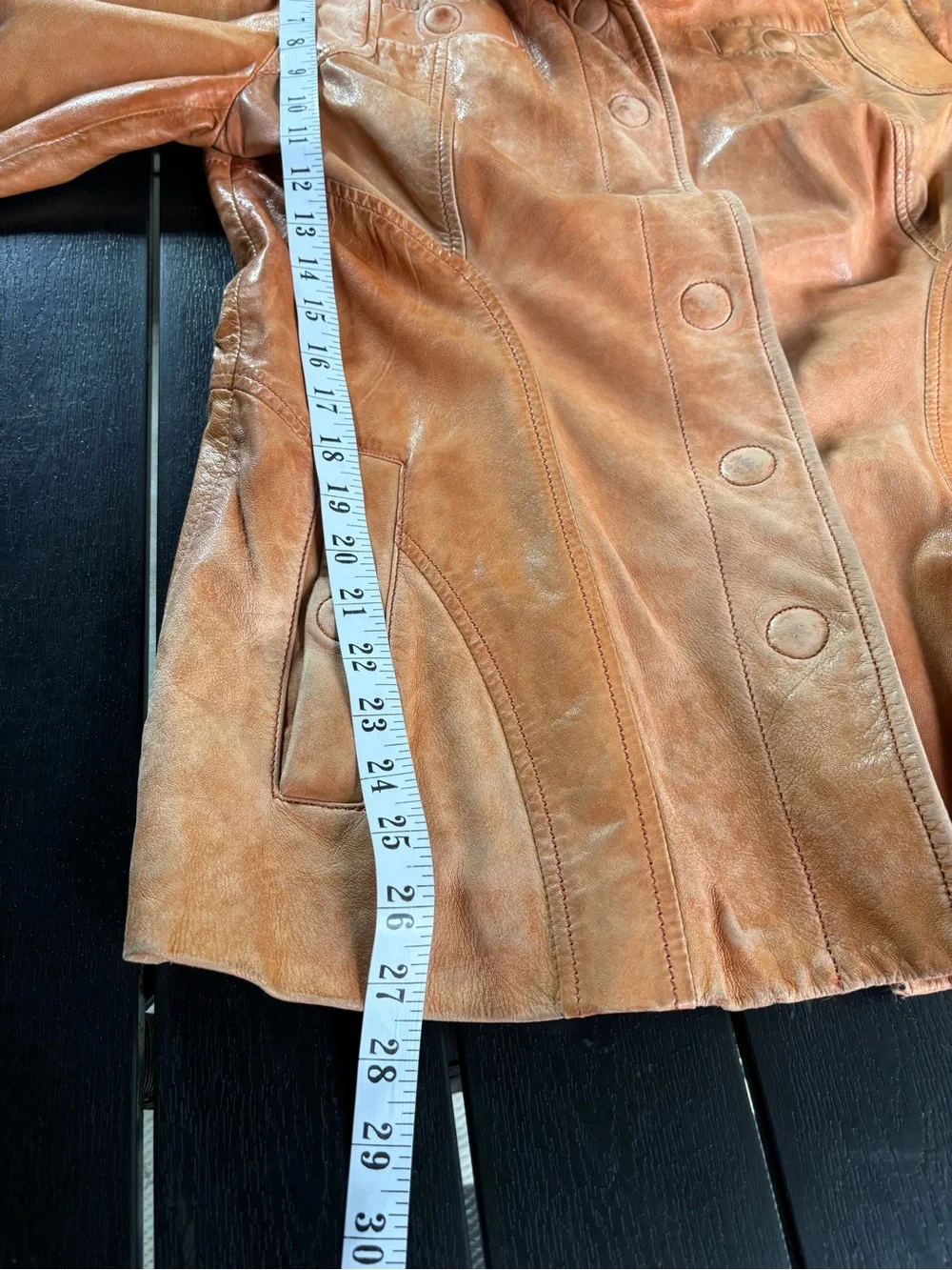 Danier Tan Leather Button-Front Jacket - Picture 14 of 16